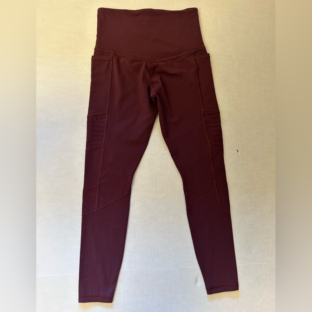 Athleta Inclination Athletic Moto Tight leggings in Antique Burgundy Sz-XSP. H15 - Picture 5 of 12